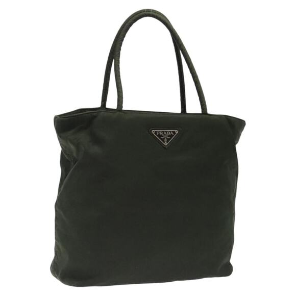 PRADA Hand Bag Nylon Khaki Silver - Picture 1 of 12